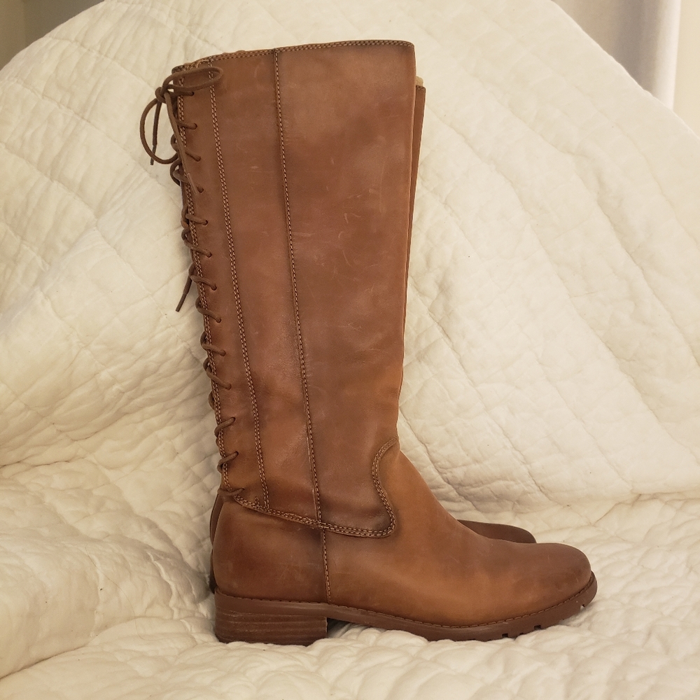 Sofft Sharnell Genuine Leather Adjustable Calf Tall Riding Boots